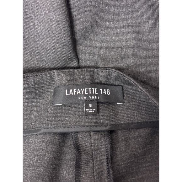 Lafayette 148 Pants 8 Womens Charcoal Gray Virgin Wool Slim Skinny Side Zip - Picture 6 of 7